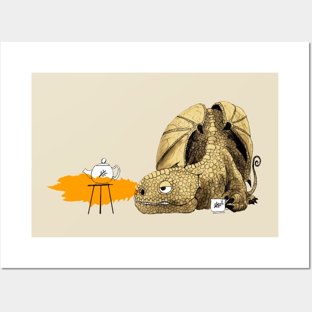 Dragon making Tea Wall Art by djrbennett